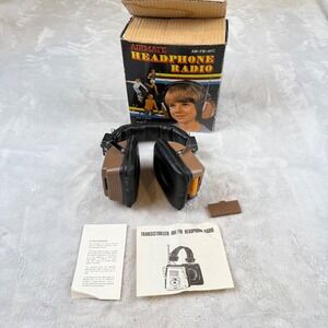 AirMate AM FM Headphone Radio Transistorized AFC Tuning MR200AA Vintage Portable